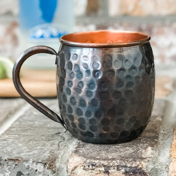 Vintage Barrel Hammered 16oz Copper Mug